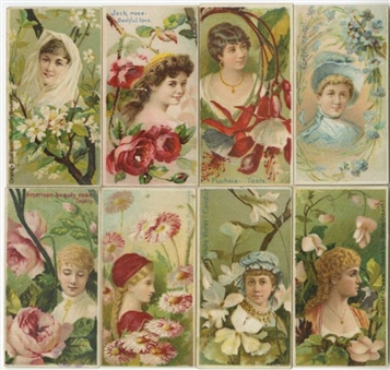 1890s N75 Duke "Floral Beauties and Language of Flowers" Complete Set (50)